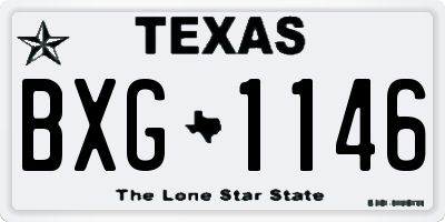 TX license plate BXG1146