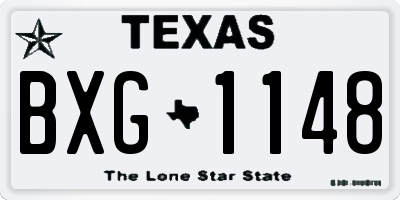TX license plate BXG1148