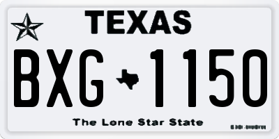 TX license plate BXG1150
