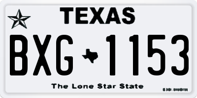 TX license plate BXG1153