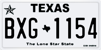 TX license plate BXG1154