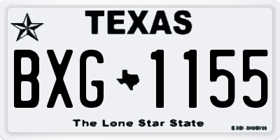 TX license plate BXG1155