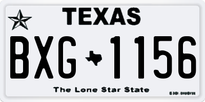 TX license plate BXG1156