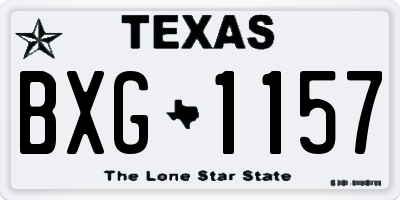TX license plate BXG1157