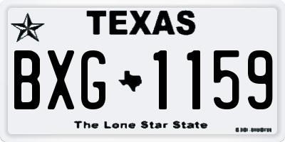 TX license plate BXG1159
