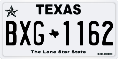 TX license plate BXG1162