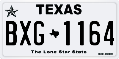 TX license plate BXG1164
