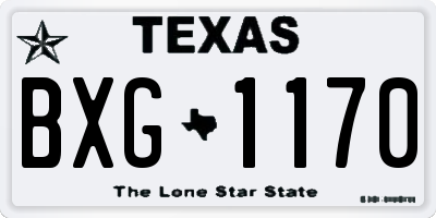 TX license plate BXG1170
