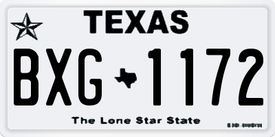 TX license plate BXG1172
