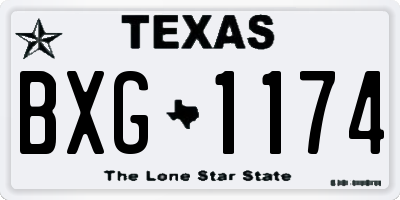 TX license plate BXG1174