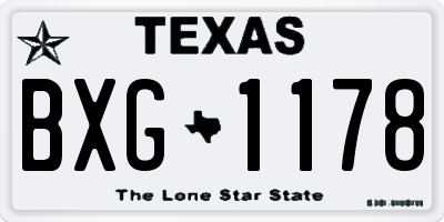 TX license plate BXG1178