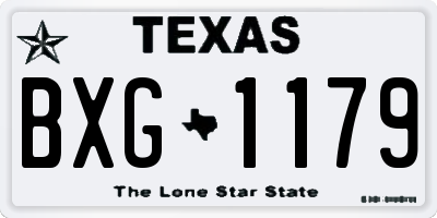 TX license plate BXG1179