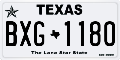 TX license plate BXG1180