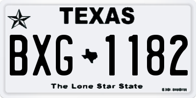 TX license plate BXG1182