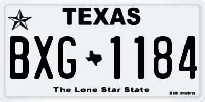 TX license plate BXG1184