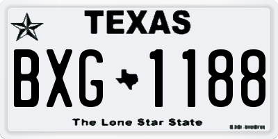 TX license plate BXG1188