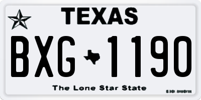 TX license plate BXG1190