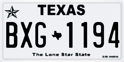 TX license plate BXG1194