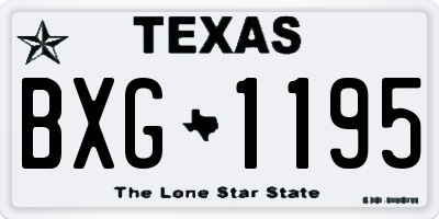 TX license plate BXG1195