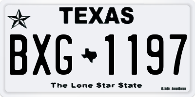 TX license plate BXG1197