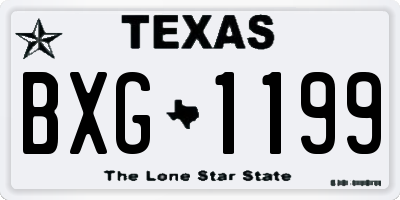 TX license plate BXG1199