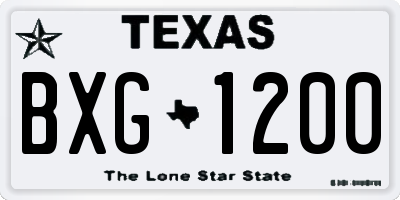TX license plate BXG1200