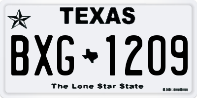 TX license plate BXG1209