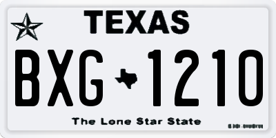 TX license plate BXG1210