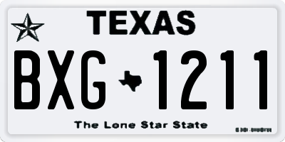 TX license plate BXG1211