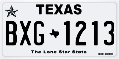 TX license plate BXG1213