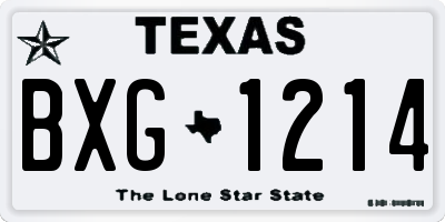 TX license plate BXG1214