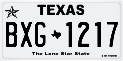 TX license plate BXG1217