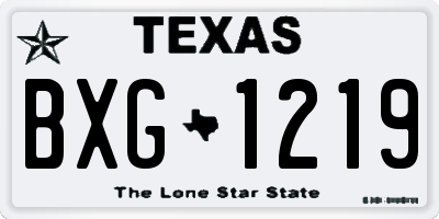 TX license plate BXG1219