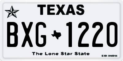 TX license plate BXG1220
