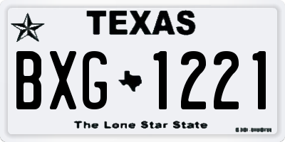 TX license plate BXG1221