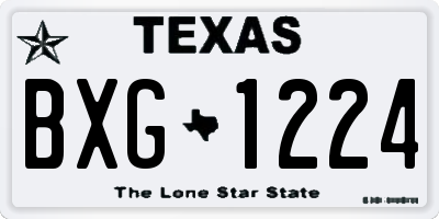 TX license plate BXG1224