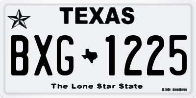 TX license plate BXG1225