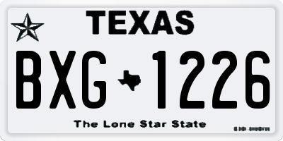 TX license plate BXG1226