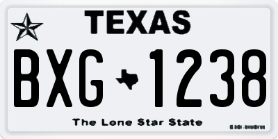 TX license plate BXG1238