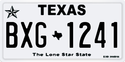 TX license plate BXG1241