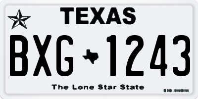 TX license plate BXG1243