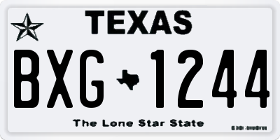 TX license plate BXG1244