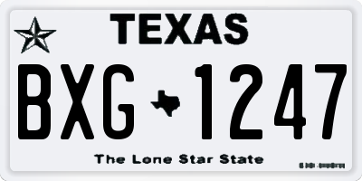 TX license plate BXG1247