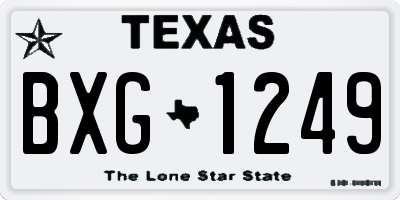 TX license plate BXG1249