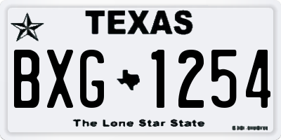 TX license plate BXG1254