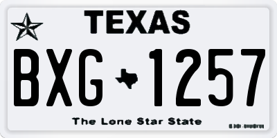 TX license plate BXG1257