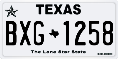 TX license plate BXG1258