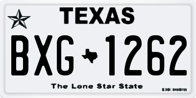 TX license plate BXG1262