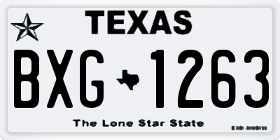 TX license plate BXG1263