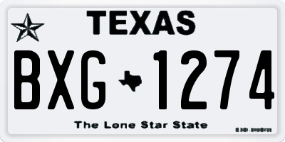 TX license plate BXG1274